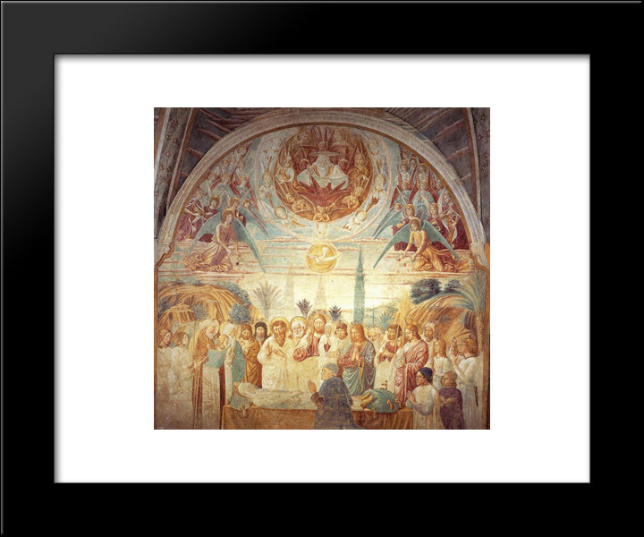 Tabernacle Of The Madonna Delle Tosse Death Of Mary 20x24 Black Modern Wood Framed Art Print Poster by Gozzoli, Benozzo