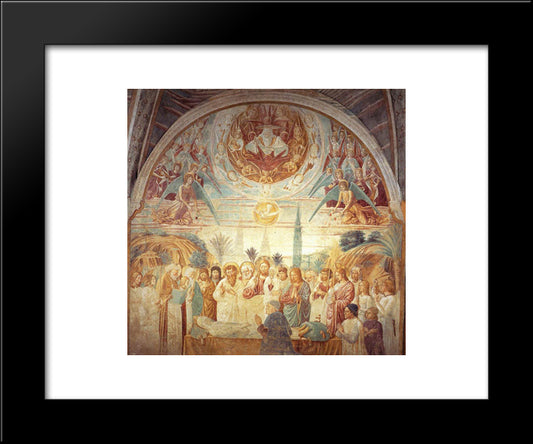 Tabernacle Of The Madonna Delle Tosse Death Of Mary 20x24 Black Modern Wood Framed Art Print Poster by Gozzoli, Benozzo