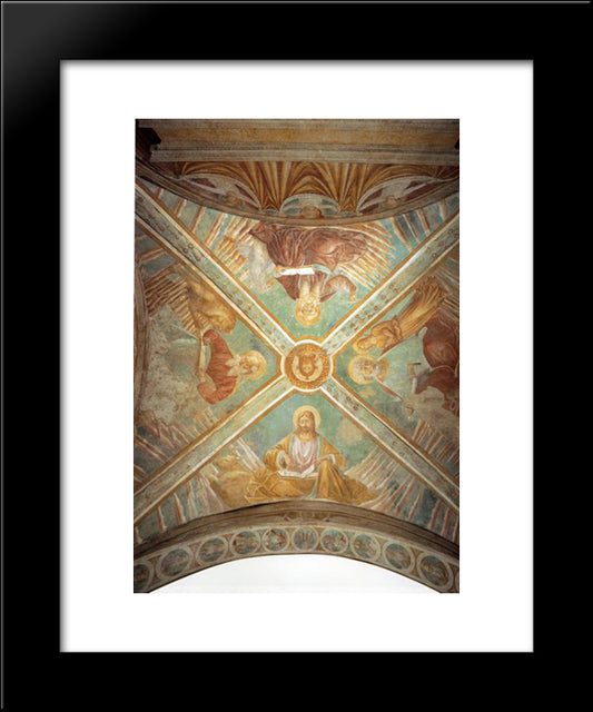 Tabernacle Of The Madonna Delle Tosse Four Evangelists 20x24 Black Modern Wood Framed Art Print Poster by Gozzoli, Benozzo