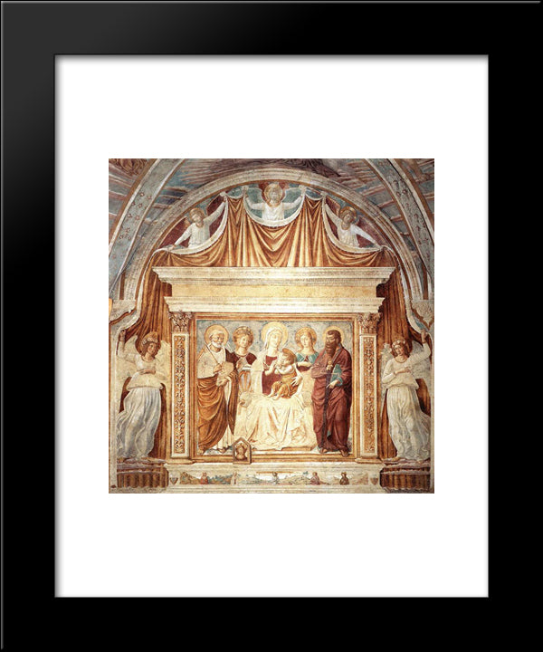 Tabernacle Of The Madonna Delle Tosse Maria Lactans 20x24 Black Modern Wood Framed Art Print Poster by Gozzoli, Benozzo