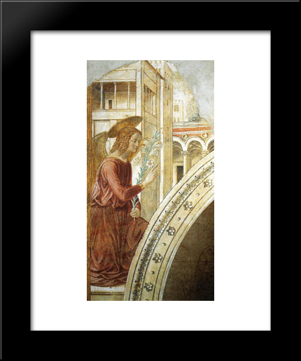 Tabernacle Of The Visitation Annunciation The Archangel Gabriel 20x24 Black Modern Wood Framed Art Print Poster by Gozzoli, Benozzo