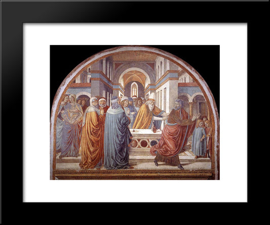 Tabernacle Of The Visitation Expultion Of Joachim From The Temple 20x24 Black Modern Wood Framed Art Print Poster by Gozzoli, Benozzo