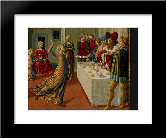 The Dance Of Salome (Detail) 20x24 Black Modern Wood Framed Art Print Poster by Gozzoli, Benozzo