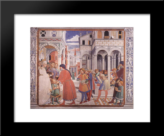 The School Of Tagaste 20x24 Black Modern Wood Framed Art Print Poster by Gozzoli, Benozzo