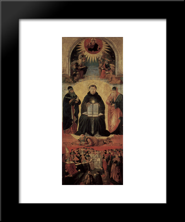 The Triumph Of St. Thomas Aquinas 20x24 Black Modern Wood Framed Art Print Poster by Gozzoli, Benozzo