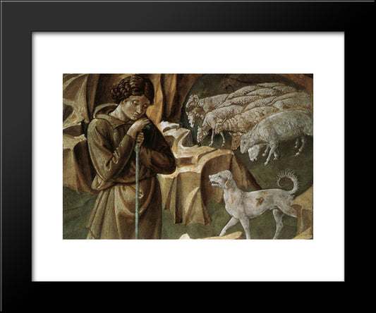 The Vigil Of The Shepherds (Detail) 20x24 Black Modern Wood Framed Art Print Poster by Gozzoli, Benozzo