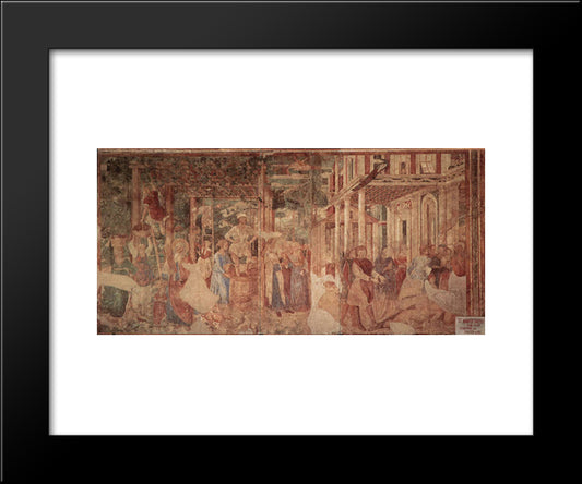 The Vintage And Drunkenness Of Noah 20x24 Black Modern Wood Framed Art Print Poster by Gozzoli, Benozzo