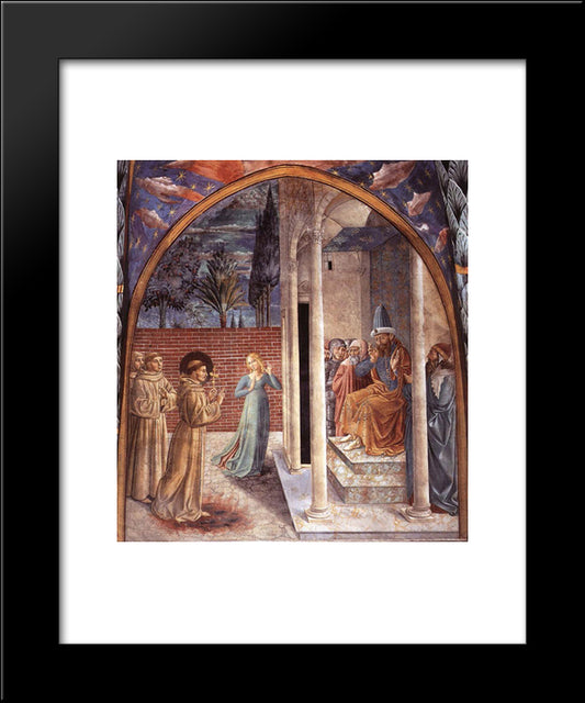 Trial By Fire Before The Sultan 20x24 Black Modern Wood Framed Art Print Poster by Gozzoli, Benozzo