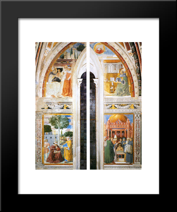 Upper Portions Of The East (Window) Wall 20x24 Black Modern Wood Framed Art Print Poster by Gozzoli, Benozzo