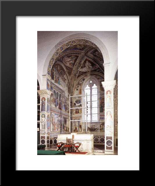 View Of The Apsidal Chapel Of Sant'Agostino. Cycle Of St. Augustine 20x24 Black Modern Wood Framed Art Print Poster by Gozzoli, Benozzo