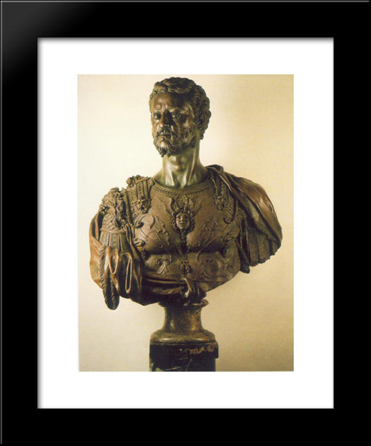 Bust Of Cosimo I 20x24 Black Modern Wood Framed Art Print Poster by Cellini, Benvenuto