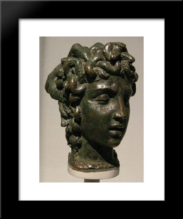 Modellino Per La Tesa Di Medusa 20x24 Black Modern Wood Framed Art Print Poster by Cellini, Benvenuto