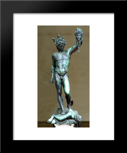 Perseus With The Head Of Medusa 20x24 Black Modern Wood Framed Art Print Poster by Cellini, Benvenuto
