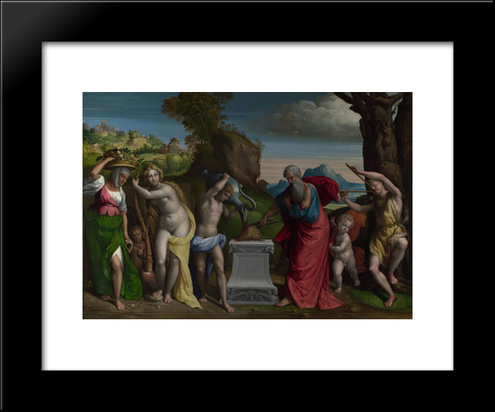 A Pagan Sacrifice 20x24 Black Modern Wood Framed Art Print Poster by Tisi, Benvenuto