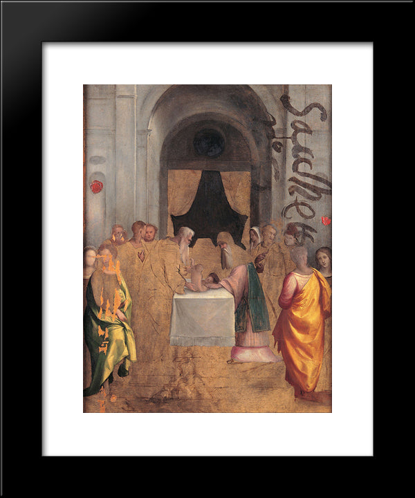 Presentation At The Temple 20x24 Black Modern Wood Framed Art Print Poster by Tisi, Benvenuto