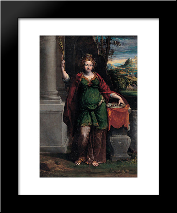 Saint Lucy 20x24 Black Modern Wood Framed Art Print Poster by Tisi, Benvenuto