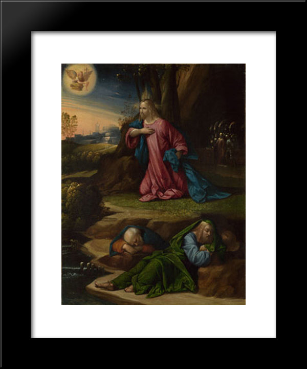 The Agony In The Garden 20x24 Black Modern Wood Framed Art Print Poster by Tisi, Benvenuto