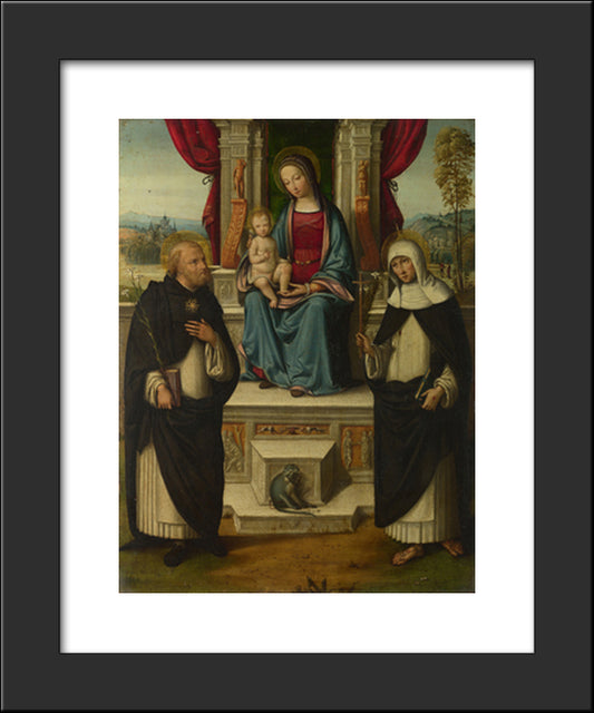 The Virgin And Child With Saints 20x24 Black Modern Wood Framed Art Print Poster by Tisi, Benvenuto