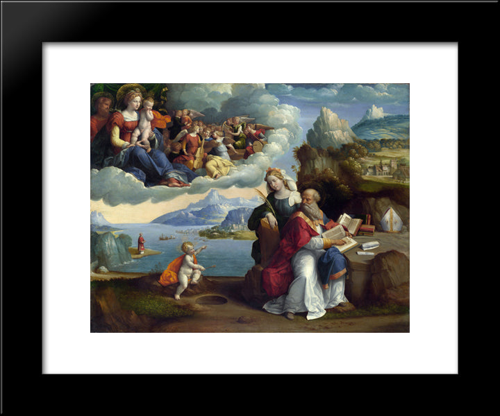 The Vision Of St. Augustine 20x24 Black Modern Wood Framed Art Print Poster by Tisi, Benvenuto
