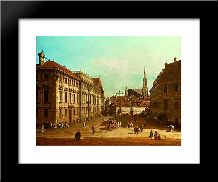 A View Of The Lobkowicz Palace In Vienna 20x24 Black Modern Wood Framed Art Print Poster by Bellotto, Bernardo