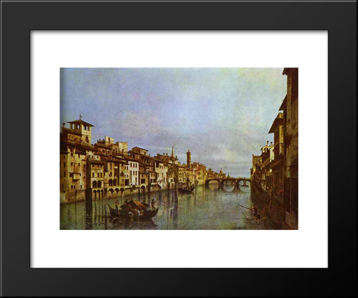 Arno In Florence 20x24 Black Modern Wood Framed Art Print Poster by Bellotto, Bernardo