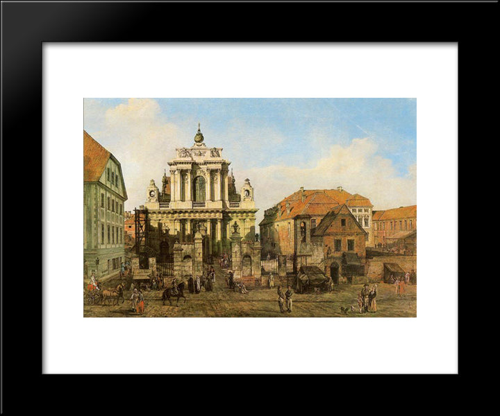 Carmelite Church In Warsaw 20x24 Black Modern Wood Framed Art Print Poster by Bellotto, Bernardo