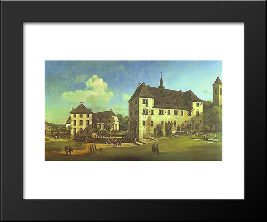 Courtyard Of The Castle At Konigstein From The South 20x24 Black Modern Wood Framed Art Print Poster by Bellotto, Bernardo