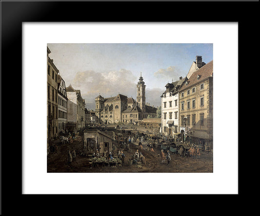 Freyung In Vienna, View From The Southeast 20x24 Black Modern Wood Framed Art Print Poster by Bellotto, Bernardo