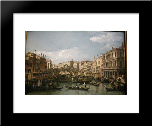 Grand Canal, View From North 20x24 Black Modern Wood Framed Art Print Poster by Bellotto, Bernardo