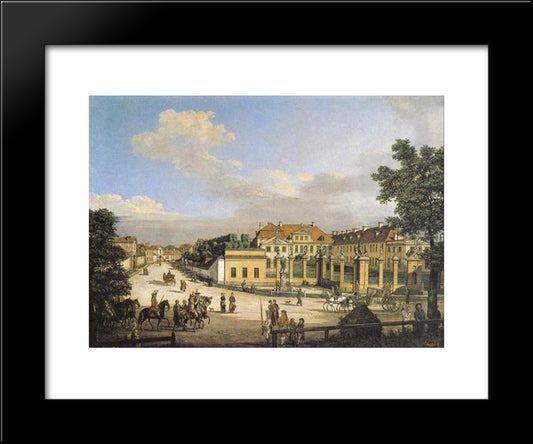 Mniszech Palace In Warsaw 20x24 Black Modern Wood Framed Art Print Poster by Bellotto, Bernardo