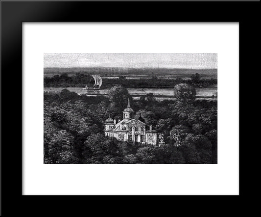 Palace On The Water In Warsaw 20x24 Black Modern Wood Framed Art Print Poster by Bellotto, Bernardo