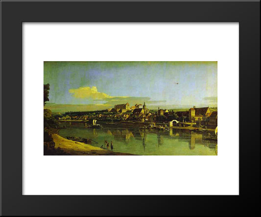 Pirna Seen From The Right Bank Of The Elbe 20x24 Black Modern Wood Framed Art Print Poster by Bellotto, Bernardo