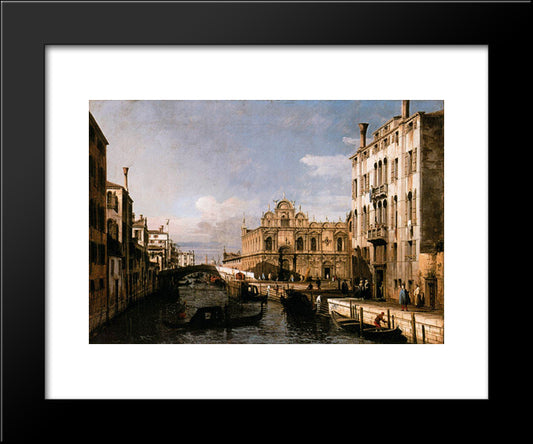 Rio Dei Mendicanti And The Scuola Di San Marco 20x24 Black Modern Wood Framed Art Print Poster by Bellotto, Bernardo