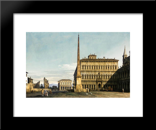 Rome View Of The Piazza Di San Giovanni In Laterano 20x24 Black Modern Wood Framed Art Print Poster by Bellotto, Bernardo