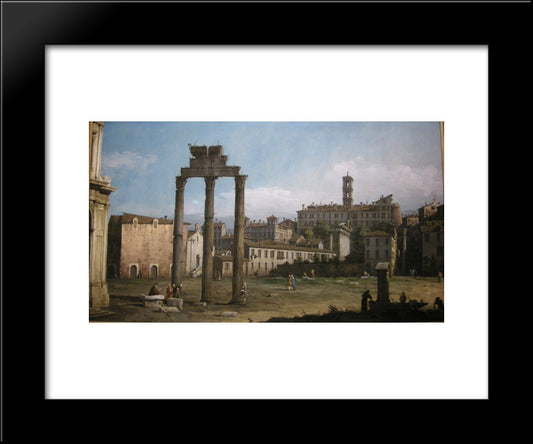 Ruins Of The Forum, Rome 20x24 Black Modern Wood Framed Art Print Poster by Bellotto, Bernardo