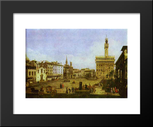 Signoria Square In Florence 20x24 Black Modern Wood Framed Art Print Poster by Bellotto, Bernardo