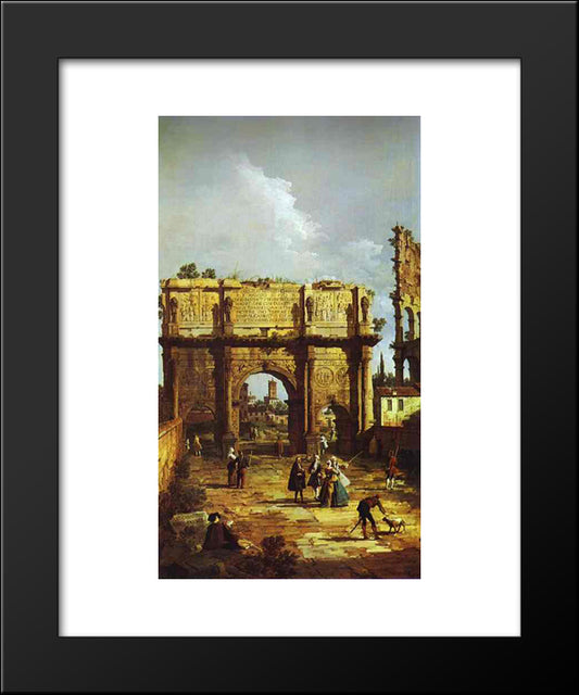 The Arch Of Constantine 20x24 Black Modern Wood Framed Art Print Poster by Bellotto, Bernardo