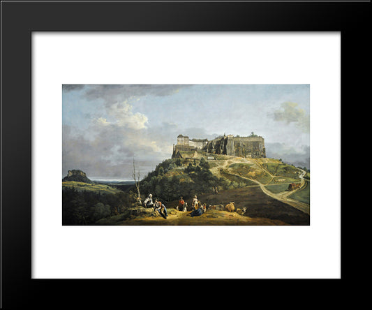 The Fortress Of Konigstein 20x24 Black Modern Wood Framed Art Print Poster by Bellotto, Bernardo