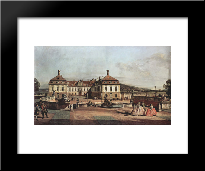 The Imperial Summer Residence, Courtyard 20x24 Black Modern Wood Framed Art Print Poster by Bellotto, Bernardo