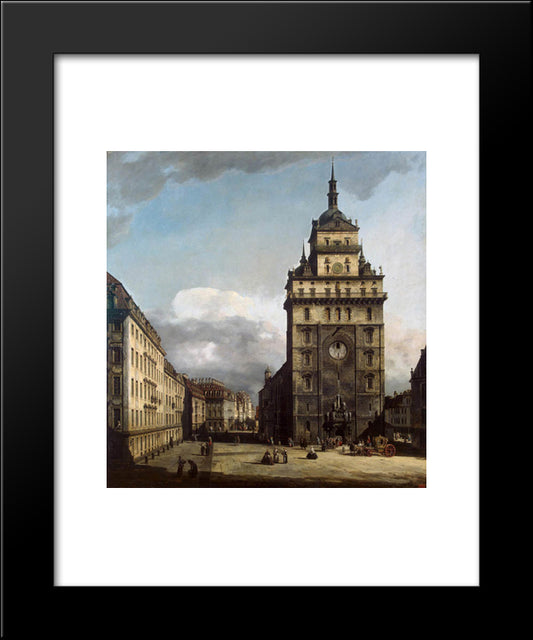 The Kreuzkirche In Dresden 20x24 Black Modern Wood Framed Art Print Poster by Bellotto, Bernardo