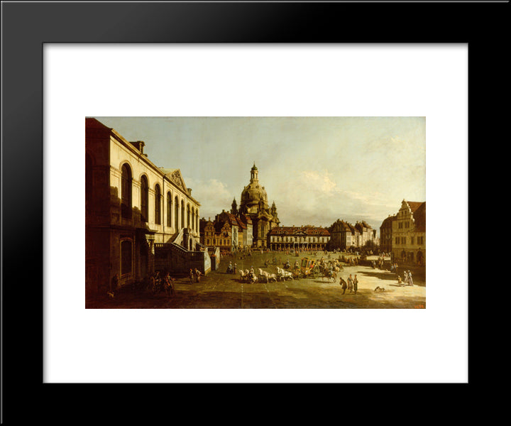 The Neuer Marktplatz In Dresden 20x24 Black Modern Wood Framed Art Print Poster by Bellotto, Bernardo