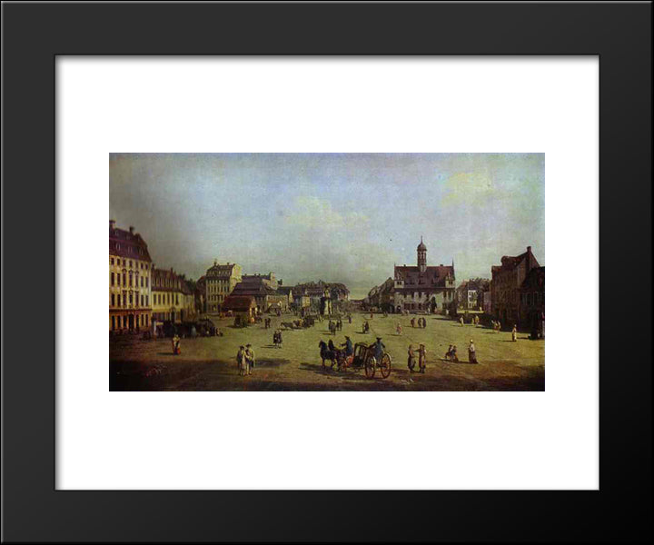 The New Market Square In Dresden 20x24 Black Modern Wood Framed Art Print Poster by Bellotto, Bernardo