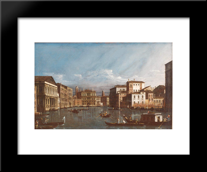 Venice Veduta 20x24 Black Modern Wood Framed Art Print Poster by Bellotto, Bernardo