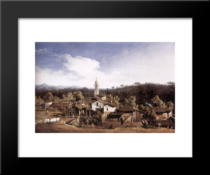 View Of Gazzada Nevarese 20x24 Black Modern Wood Framed Art Print Poster by Bellotto, Bernardo