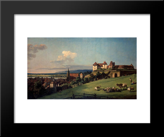 View Of Pirna From The Sonnenstein Castle 20x24 Black Modern Wood Framed Art Print Poster by Bellotto, Bernardo