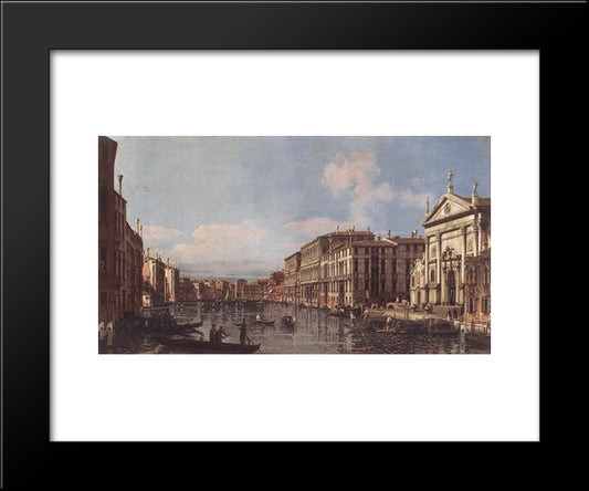 View Of The Grand Canal At San Stae 20x24 Black Modern Wood Framed Art Print Poster by Bellotto, Bernardo