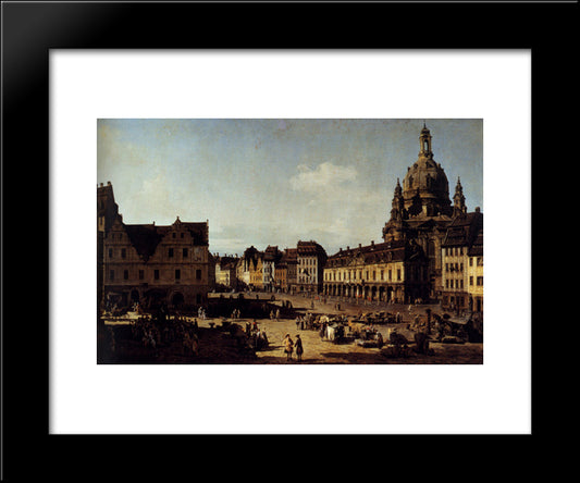 View Of The New Market Place In Dresden From The Moritzstrasse 20x24 Black Modern Wood Framed Art Print Poster by Bellotto, Bernardo