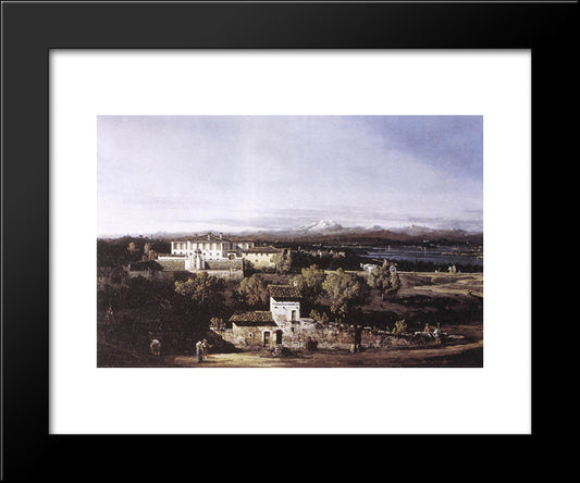 View Of The Villa Cagnola At Gazzada Nevarese 20x24 Black Modern Wood Framed Art Print Poster by Bellotto, Bernardo