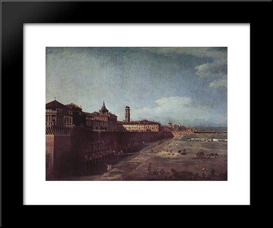 View Of Turin From The Gardens Of The Palazzo Reale 20x24 Black Modern Wood Framed Art Print Poster by Bellotto, Bernardo