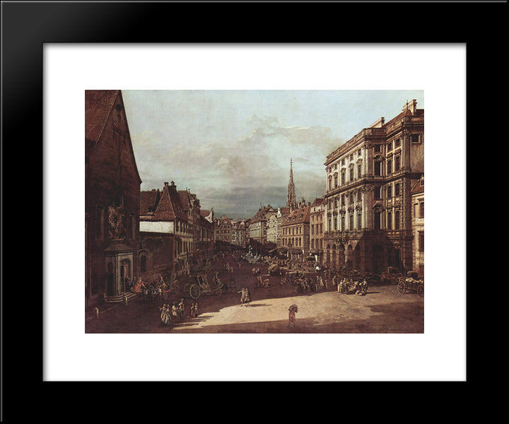 View Of Vienna, Flour Market Of Southwest Seen From Northeast 20x24 Black Modern Wood Framed Art Print Poster by Bellotto, Bernardo